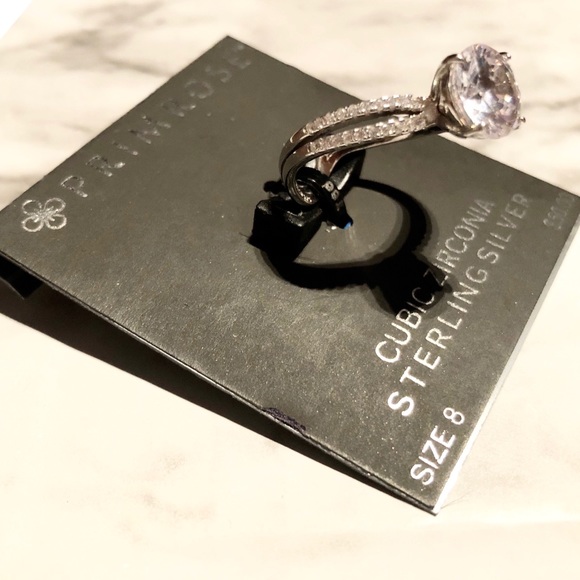 Classic Zirconium Sterling Silver Diamond Ring - Picture 2 of 2